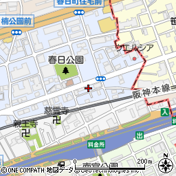 兵庫県芦屋市春日町17周辺の地図