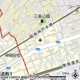 兵庫県芦屋市三条南町12周辺の地図