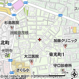 大阪府守口市大枝東町21周辺の地図