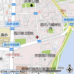 兵庫県尼崎市西川周辺の地図
