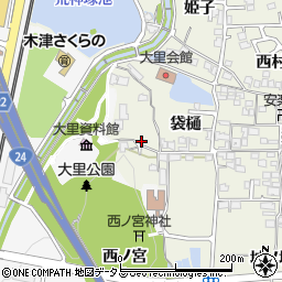 京都府木津川市相楽袋樋周辺の地図