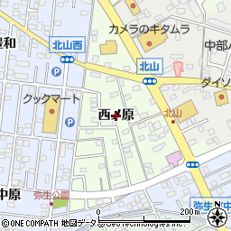 愛知県豊橋市北山町（西ノ原）周辺の地図