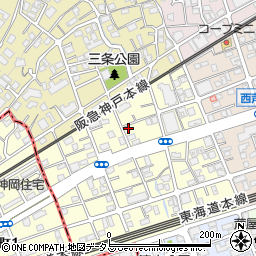 兵庫県芦屋市三条南町11-5周辺の地図