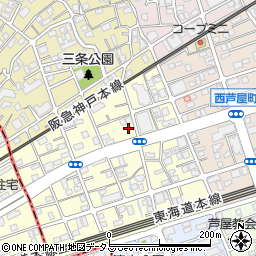 兵庫県芦屋市三条南町11-11周辺の地図