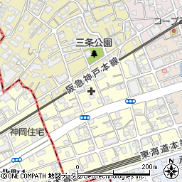 兵庫県芦屋市三条南町12-3周辺の地図