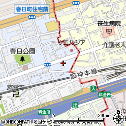 兵庫県芦屋市春日町20周辺の地図