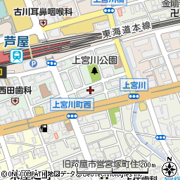兵庫県芦屋市上宮川町8周辺の地図