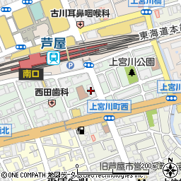 兵庫県芦屋市上宮川町周辺の地図