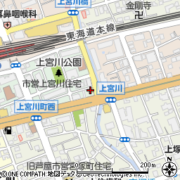 ローソン宮川店周辺の地図
