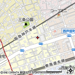 兵庫県芦屋市三条南町11-9周辺の地図