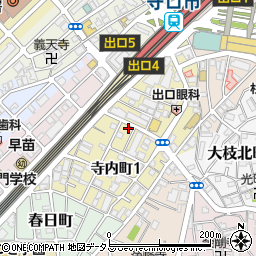 大阪府守口市寺内町周辺の地図
