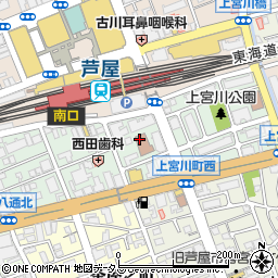 兵庫県芦屋市上宮川町1周辺の地図