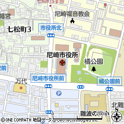 尼崎市役所内郵便局 ＡＴＭ周辺の地図