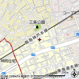 兵庫県芦屋市三条南町10-11周辺の地図