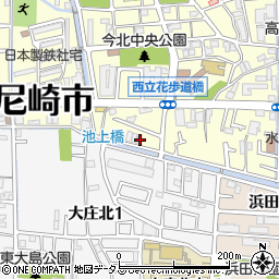 兵庫県尼崎市西立花町3丁目19-6周辺の地図