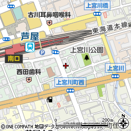 兵庫県芦屋市上宮川町4周辺の地図