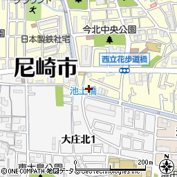兵庫県尼崎市西立花町3丁目19-16周辺の地図