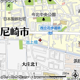 兵庫県尼崎市西立花町3丁目19周辺の地図