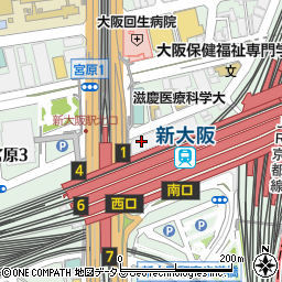 デイリーヤマザキ新大阪阪急ビル店周辺の地図