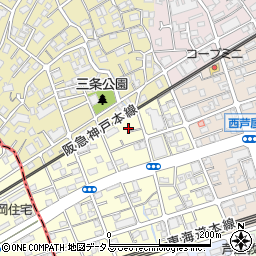 兵庫県芦屋市三条南町10-2周辺の地図