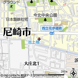 兵庫県尼崎市西立花町3丁目19-27周辺の地図