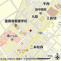 愛知県豊橋市中野町大原51-2周辺の地図