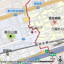 兵庫県芦屋市春日町22周辺の地図