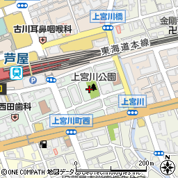兵庫県芦屋市上宮川町7周辺の地図
