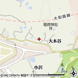 京都府木津川市鹿背山大木谷周辺の地図