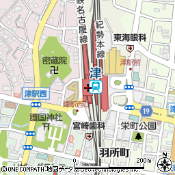三十三銀行近鉄津駅 ＡＴＭ周辺の地図