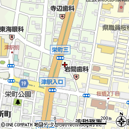 ニッポンレンタカー津駅栄町営業所周辺の地図