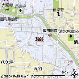 京都府木津川市木津町瓦谷周辺の地図