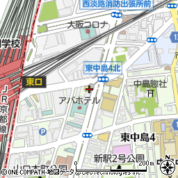 ファミリーマート新大阪駅東口店周辺の地図