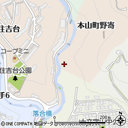 兵庫県神戸市東灘区本山町野寄周辺の地図
