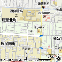 大阪府四條畷市雁屋北町21-27周辺の地図