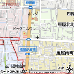 大阪府四條畷市雁屋北町8-16周辺の地図