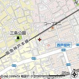 兵庫県芦屋市三条南町9-2周辺の地図