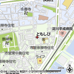 鍵の出張救急車大阪市東淀川区東中島営業所２４時間受付センター周辺の地図