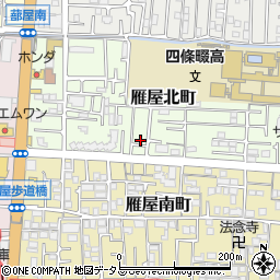 大阪府四條畷市雁屋北町14-7周辺の地図