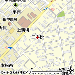 愛知県豊橋市草間町二本松周辺の地図