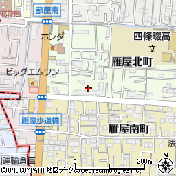 大阪府四條畷市雁屋北町9周辺の地図