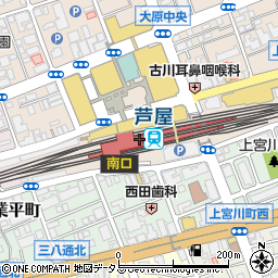 兵庫県芦屋市周辺の地図