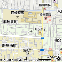 大阪府四條畷市雁屋北町21-32周辺の地図