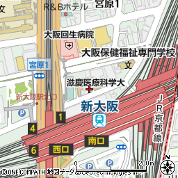 トヨタレンタリース大阪新大阪新幹線口店周辺の地図