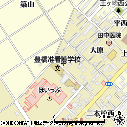 愛知県豊橋市中野町大原58周辺の地図