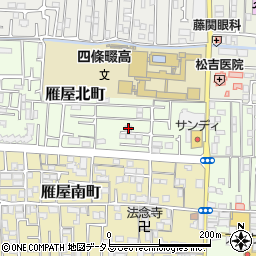 大阪府四條畷市雁屋北町19-18周辺の地図