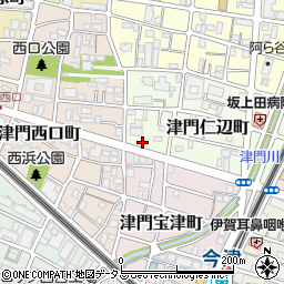 兵庫県西宮市津門仁辺町周辺の地図