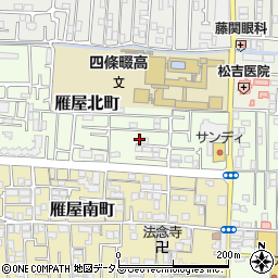 大阪府四條畷市雁屋北町19-19周辺の地図