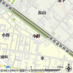 愛知県豊橋市高師町小野周辺の地図