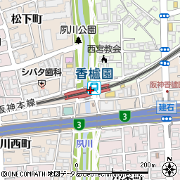 兵庫県西宮市周辺の地図